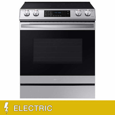 Samsung 6.3 cu. ft. Front Control Slide-in Electric Range with Air Fry!

-Brand new still has factory plastic 