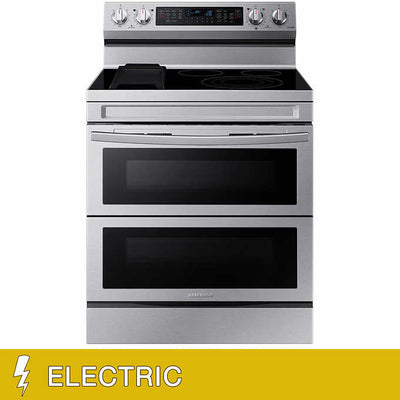 Samsung 6.3 cu. ft. Smart Freestanding Electric Range with Flex Duo Air Fry & Griddle!

-Brand new out of the box, still wrapped in factory plastics
