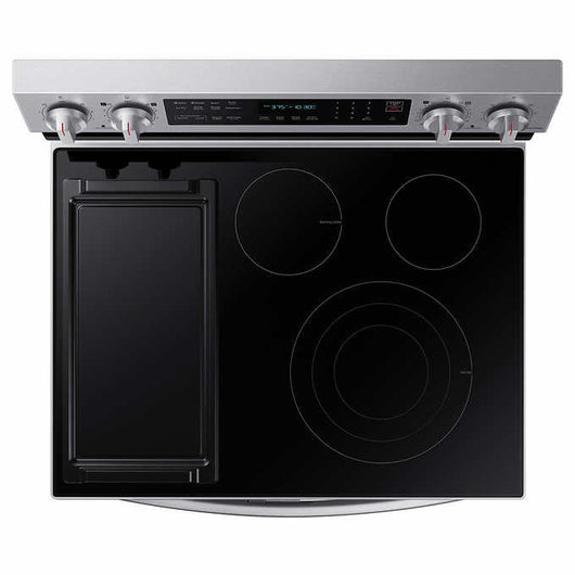 Samsung 6.3 cu. ft. Smart Freestanding Electric Range with Flex Duo Air Fry & Griddle!

-Brand new out of the box, still wrapped in factory plastics