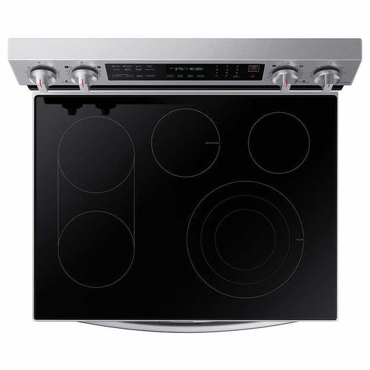 Samsung 6.3 cu. ft. Smart Freestanding Electric Range with Flex Duo Air Fry & Griddle!

-Brand new out of the box, still wrapped in factory plastics