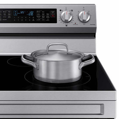 Samsung 6.3 cu. ft. Smart Freestanding Electric Range with Flex Duo Air Fry & Griddle!

-Brand new out of the box, still wrapped in factory plastics