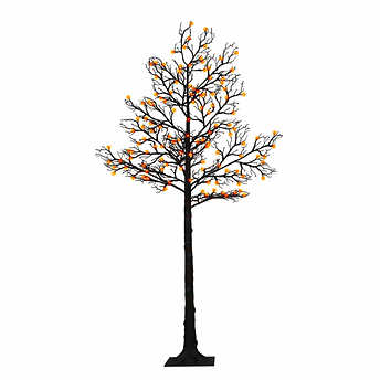 6'Ft Halloween Black Glitter Tree With LED Lights, Combo!  -BRAND NEW OUT OF THE BOX!!!!