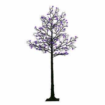 6'Ft Halloween Black Glitter Tree With LED Lights, Combo!  -BRAND NEW OUT OF THE BOX!!!!