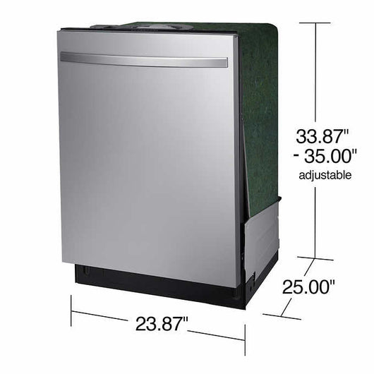 Samsung Top Control 48dBA Dishwasher with StormWash Cleaning and AutoRelease Door! (BRAND NEW - DENTED FRONT DOOR)

-New Never Used, but does have a dent on the front door from shipping, photos shown