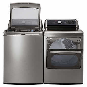 LG 5.0 cu. ft. Top Load Washer with TurboWash3D and 7.3 cu. ft. Electric Dryer with SmartDiagnosis!

-Brand new never used (Dryer does have two small dents on the bottom front corner of both sides, photos shown)
