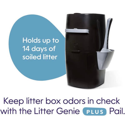 Litter Genie Plus Pail, Ultimate Cat Litter Disposal System, Locks Away odors, Includes One Refill, Black,Small- BRAND NEW!!!
