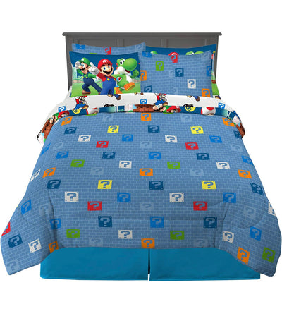 Franco Kids Bedding Super Soft Comforter and Sheet Set with Sham, 7 Piece Full Size, Mario- NEW IN BAG!!!
