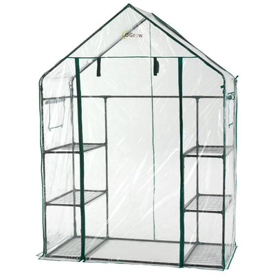 Machrus Ogrow Deluxe Walk-In Greenhouse with 3 Tiers and 6 Shelves - Clear Cover**New in Box**
