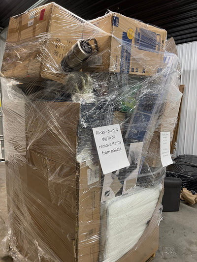 Jumbo huge liquidation pallet- over 7 ft tall ! Pallet number 8767