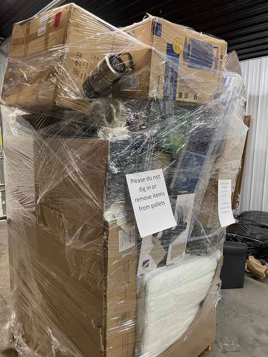 Jumbo huge liquidation pallet- over 7 ft tall ! Pallet number 8767