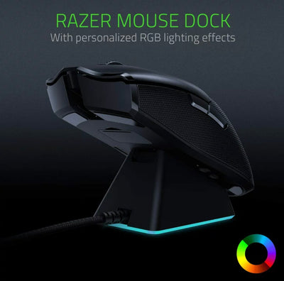 Razer Viper Ultimate Lightweight Wireless Gaming Mouse & RGB Charging Dock: Fastest Gaming Switches - 20K DPI Optical Sensor - Chroma Lighting - 8 Programmable Buttons - 70 Hr Battery - Classic Black- NEW IN BOX!