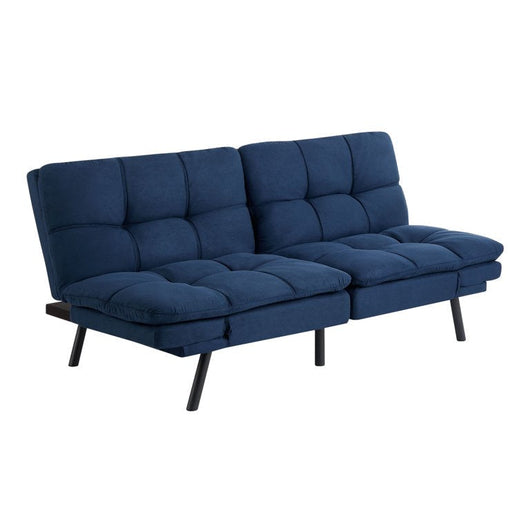 Mainstays Memory Foam Futon, Blue Faux Suede**New in box**