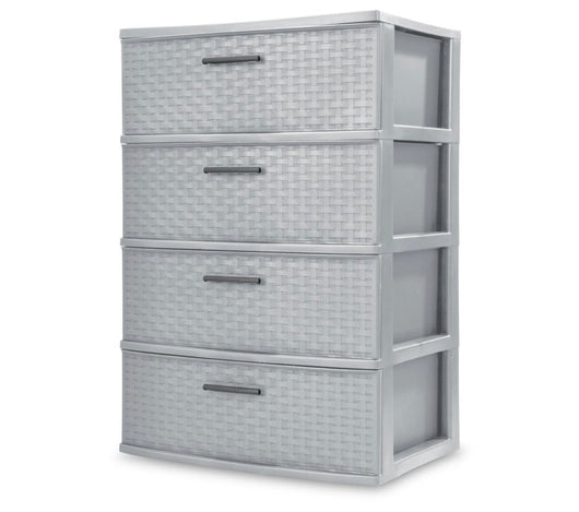 Sterilite 4 Drawer Wide Weave Tower Cement- NEW OUT OF BOX!!!