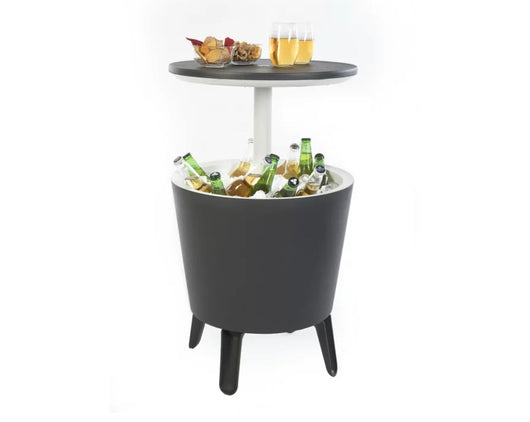 Keter Modern Cool Bar and Side Table, Outdoor Patio Furniture with 7.5 Gallon Beer and Wine Cooler, Gray- Light Damage From Shipping