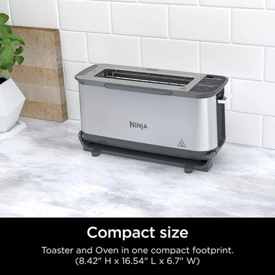 Ninja Foodi 2-in-1 Flip Toaster, 2-Slice Capacity, Compact Toaster Oven, Stainless Steel!! NEW IN BOX!!