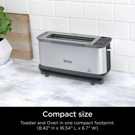 Ninja Foodi 2-in-1 Flip Toaster, 2-Slice Capacity, Compact Toaster Oven, Stainless Steel!! NEW IN BOX!!