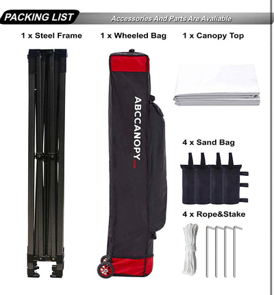 ABCCANOPY Patio Pop Up Canopy Tent 10x10 Commercial-Series (White)!  -Brand new in the carry case