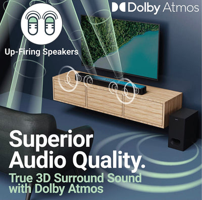 Majority Sierra 2.1.2 Dolby Atmos Soundbar with Wireless Subwoofer- NEW IN BOX!!!!