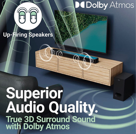 Majority Sierra 2.1.2 Dolby Atmos Soundbar with Wireless Subwoofer- NEW IN BOX!!!!