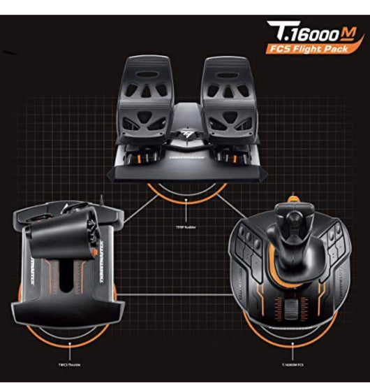 Thrustmaster T16000M FCS Flight Pack - Flight Stick, Throttle and Flight Pedals (Windows)- NEW IN BOX!!!