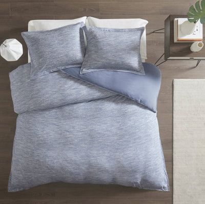 Home Essence Apartment Space Dyed Melange Cotton Jersey Knit Duvet Cover Set- NEW IN BAG!!!