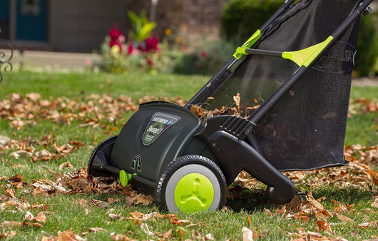 Earthwise LSW70021 21-Inch Leaf & Grass Push Lawn Sweeper, Width, Black- NEW IN BOX!!!