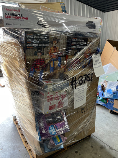 Jumbo huge liquidation pallet- over 7 ft tall ! Pallet number 8761