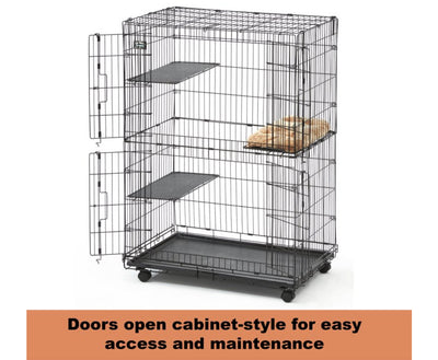 MidWest Collapsible Pet Playpen and Cat Cage, 4 Tier & 1 Pillow, 51"- NEW IN BOX (minor dent from shipping, does not affect functionality)