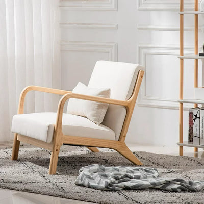 Ktaxon Mid-Century Accent Fabric Chair Fabric Single Sofa Beige!  -Brand new & Assembled