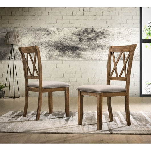 Roundhill Furniture Windvale Dining Chair, Set of 2, Brown**New in Box**