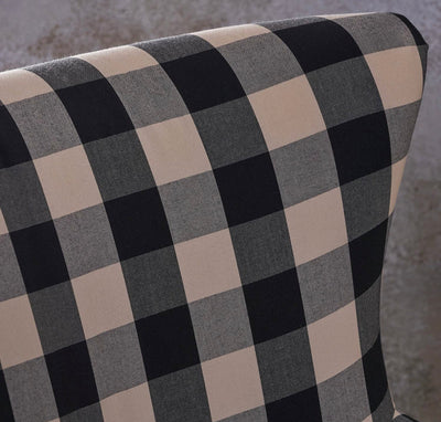 Christopher Knight Home Arador Fabric Club Chair, Black / White Plaid- NEW AND ASSEMBLED!!!!
