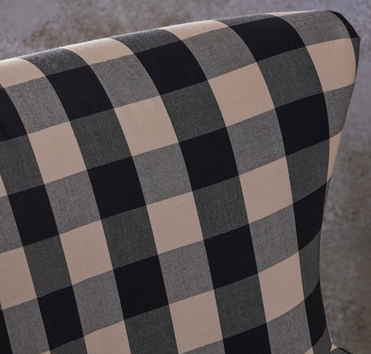 Christopher Knight Home Arador Fabric Club Chair, Black / White Plaid- NEW AND ASSEMBLED!!!!