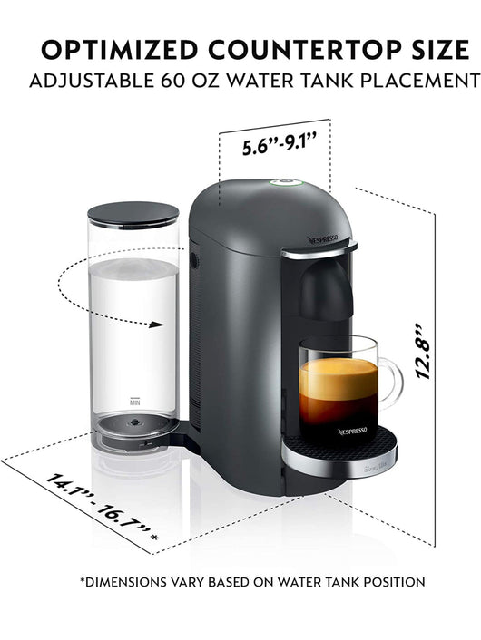 Nespresso BNV420TTN VertuoPlus Deluxe Espresso Machine by Breville, Titan- Very Lightly Used, Very Clean! (Missing 2 pods)