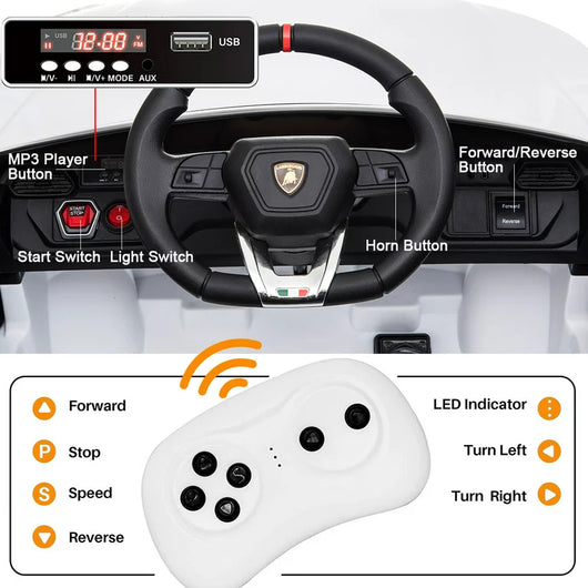 Lamborghini Urus 12V Electric Powered Ride on Car for Kids, with Remote Control, Foot Pedal, MP3 Player and LED Headlights!  -Brand new in the box