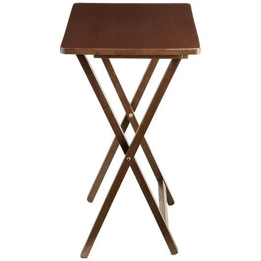 Mainstays (2-Pack) Folding TV Tray Table Set in Walnut 19 x 15 x 26 inch**New in box**