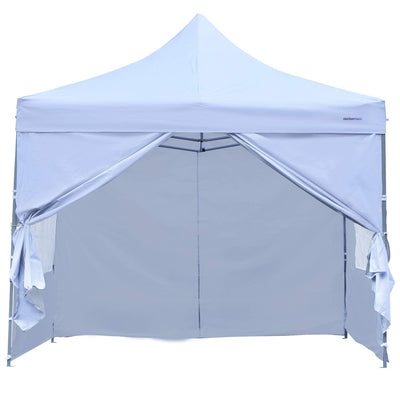 Ainfox 10x10 Ft Outdoor Canopy Tent, Pop-Up Canopy Tent Portable Shade Instant Folding Canopy with Carrying Bag and Height Adjustable (White - 4 Sidewalls)**New in box**
