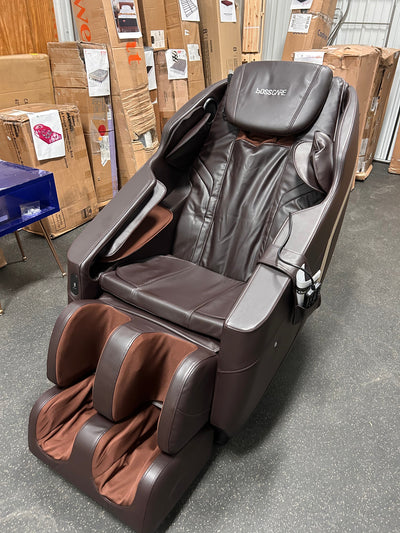 BOSSCARE Assembled Massage Chair Recliner with Zero Gravity Full Body Massage Brown!  -Brand new and assembled (Has cracked plastics on the back and is missing remote holster)