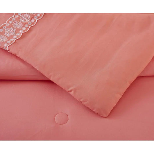 The Pioneer Woman Coral Cotton Eyelet 4-Piece Comforter Set, Full / Queen**New**