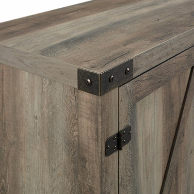 HumbleNest Farmers Market 58 in. Grey Wash Barn Fireplace TV Stand! New In Box!