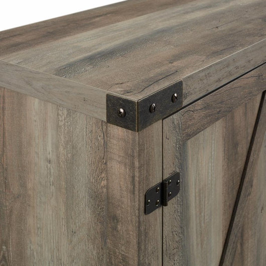 HumbleNest Farmers Market 58 in. Grey Wash Barn Fireplace TV Stand! New In Box!