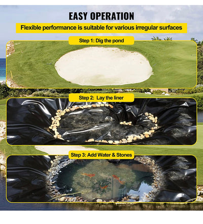 Happybuy LLDPE Pond Liner 15x20 ft, Pond Liner 20 Mil, Fish Pond Liners for Waterfall, Pond and Fish Ponds- NEW IN BOX!!!!