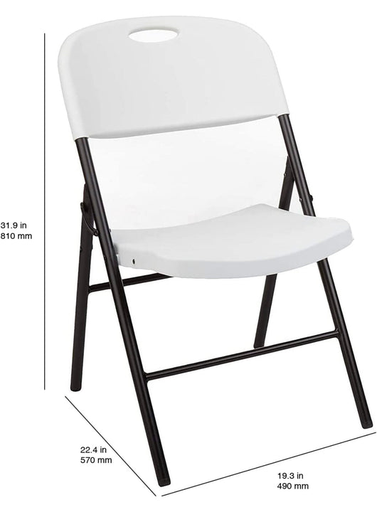 Amazon Basics Folding Plastic Chair, 350-Pound Capacity, White, 6-Pack- NEW IN BOX!!!