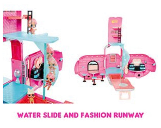 LOL Surprise Omg Glamper with 55+ Surprises Fully-Furnished with Light up Pool- NEW IN BOX!!!