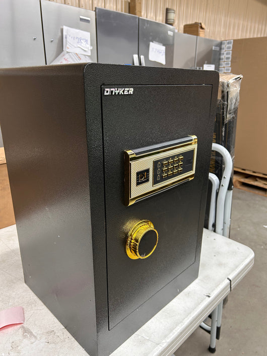 DNYKER Fireproof and Waterproof Safe Box, 2.05 Cubic Feet Digital Keypad Combination Lock Cabinet with Two Ways to Open, Black Anchoring Security Safe for Home Office Hotel**New**