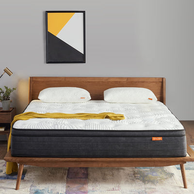 Sweetnight Queen Mattress in a Box 12 Inch Plush Pillow Top Hybrid Mattress, Gel Memory Foam for Sleep Cool, Motion Isolating Individually Wrapped Coils, Queen Size, Grey**New in box**