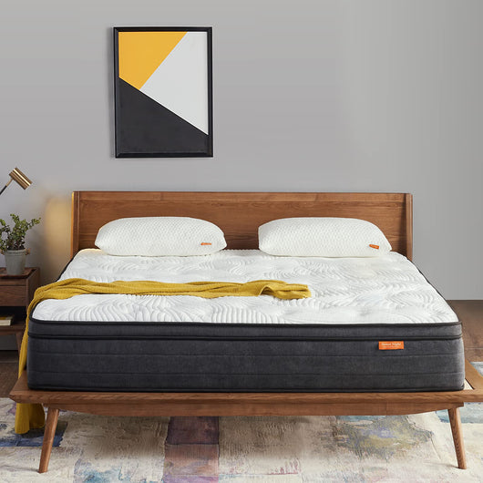 Sweetnight Queen Mattress in a Box 12 Inch Plush Pillow Top Hybrid Mattress, Gel Memory Foam for Sleep Cool, Motion Isolating Individually Wrapped Coils, Queen Size, Grey**New in box**