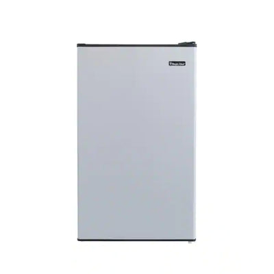 Magic Chef 3.3 cu. ft. Mini Fridge in Stainless Look! (NEW - Scratch/DENT From Shipping - Photos shown
