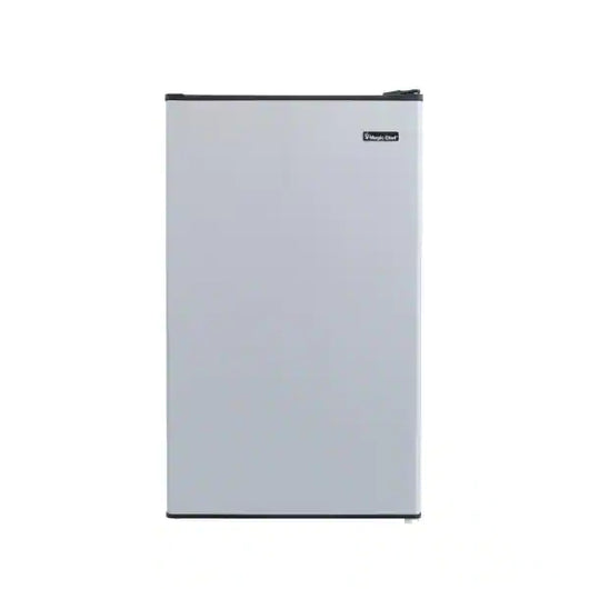 Magic Chef 3.3 cu. ft. Mini Fridge in Stainless Look! (NEW - Scratch/DENT From Shipping - Photos shown