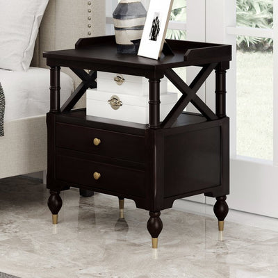 B&M Beans BM Modern Black Cherry 2 Drawer Nightstand! New & Assembled!