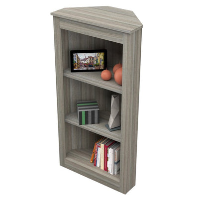 Inval 47" 3-Shelf Corner Bookcase, Gray**New in box**